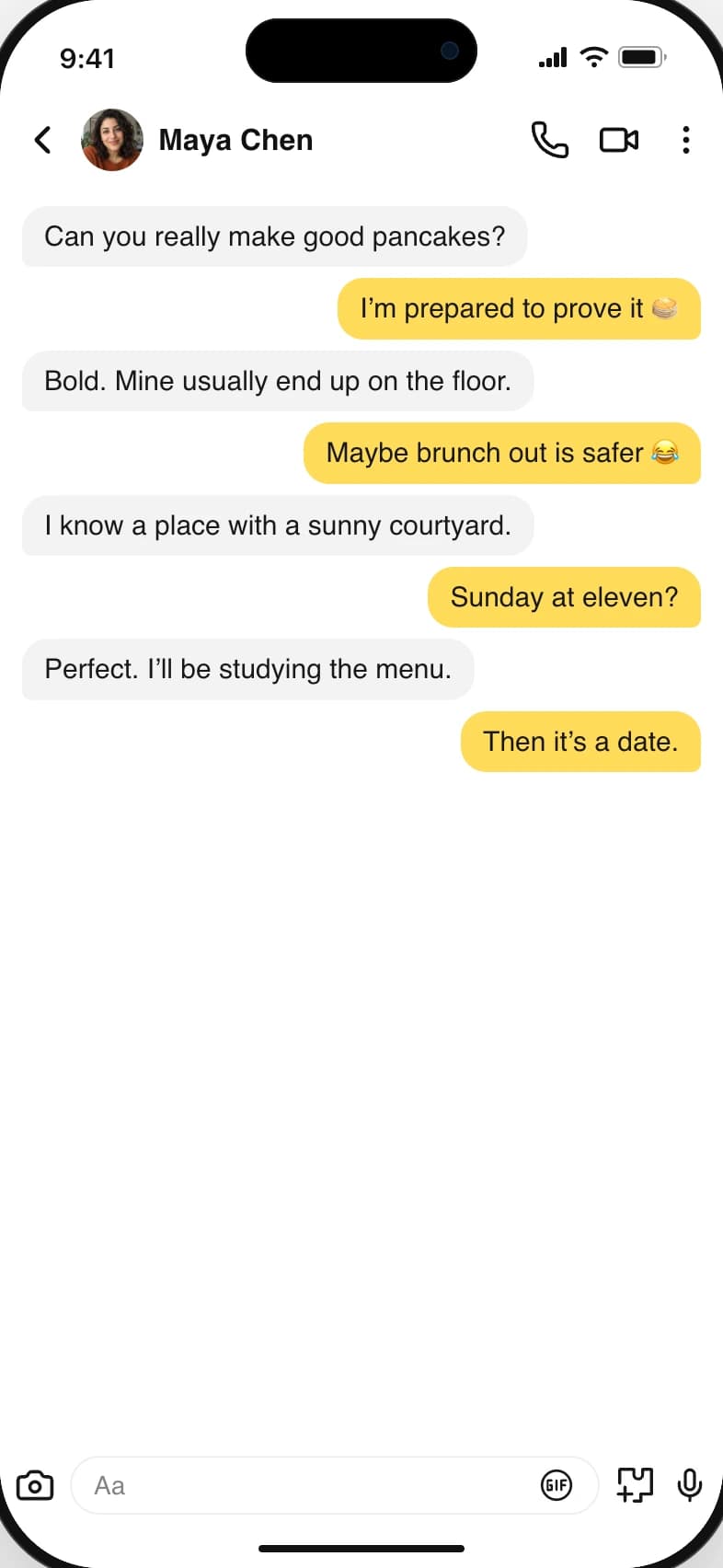 Bumble conversation preview in the screenshot generator